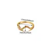 Anillo Abierto de Acero Inoxidable Minimalista Japonés y Coreano Microincrustado con Circonita y Diseño de Corazón con Goteo de Aceite, Anillo de Banda Lisa de Lujo Ligero de Gama Alta al por Mayor