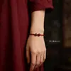 Tudo Corre Bem com Pulseira de Sândalo Verde e Fio Vermelho para Mulheres, Contas da Sorte de Ágata Vermelha, Boa Sorte e Segurança no Ano de Nascimento, Presente de Pulseira Trançada