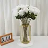 Simulación transfronteriza flor de rosa de franela flor de rosa artificial de boda para el hogar decoración de boda a mano cascada flor de rosa de simulación