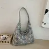 Bolsa de Tecido Tricô Design Vintage de Nicho Moda Étnica Versátil Grande Capacidade Bolsa de Tricô Bolsa de Ombro Único de Alta Qualidade
