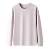 Nueva Sudadera Patchwork de Algodón Panal con Aceite de Camelia Hidratante para Hombre Cuello Redondo Manga Larga Camiseta Base Lisa Fabricante Venta al por Mayor