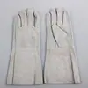 Guantes de soldar de piel de vaca engrosados resistentes a altas temperaturas anti-quemaduras largos guantes de protección laboral para soldar alargados