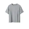 Pijamas para Hombre Algodón de Verano para Hombre Cuello Redondo Manga Corta 2025 Nuevo Delgada Camiseta de Hombre Ropa Casual para el Hogar Top Individual