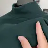Camiseta térmica base para hombre de cuello semi-alto cepillada, sudadera de cuello medio, 260g, ropa interior térmica de forro polar de doble cara para otoño/invierno