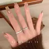 Anillo cuadrado de circón de azúcar cepillado vintage medieval para mujer, anillo abierto de lujo ligero de alta gama, nicho