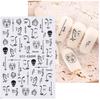 Cross-border New nail Art Stickers ins Blue Flame Smiley Heart Star Painting Line unha Back Adhesive nail