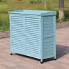 Almacenamiento de Gabinete de Zapatos de Madera Maciza para Exteriores al por Mayor Gabinete de Almacenamiento Puerta de Villa Protección Solar Impermeable Caja de Herramientas para Patio Balcón de Jardín Artículos Varios