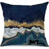 Funda de almohada geométrica abstracta de lino para Amazon transfronteriza, funda de almohada nórdica con pintura de paisaje de tinta salpicada en la playa, venta al por mayor