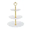 Prato de Sobremesa de Plástico Nórdico, Fruteira de Três Camadas, Suporte de Sobremesa de Natal, Prato de Doces de Casamento, Prato para Doces com Padrão Ondulado