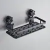 Estante de Almacenamiento sin Taladro Estante de Almacenamiento para Pegar y Usar Tipo Pared con Ventosa Rectangular Portavasos para Cepillo de Dientes de Baño