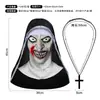 Máscara de Terror de Monja de Ojos Amarillos Disfraz Fiesta Película Oculta Máscara Fiesta de Halloween Accesorio de Broma