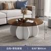 Mesa de Centro para Sala de Estar, Lujo Ligero Moderno Sala de Estar, Pequeña Mesa de Centro Redonda de Placa de Roca para Hogar, Tendencia Ins Minimalista para Balcón