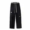 Mono verde militar cálido con forro polar para otoño e invierno, pantalones rectos holgados de marca de moda de primavera y otoño para hombre, pantalones largos casuales de pierna ancha