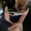 Pulseira com Fivela de Nariz de Porco em Zircônia Banhada a Ouro Real 18K Pulseira de Luxo Acessível High-End Joia de Mão Elegante da Moda Atacado