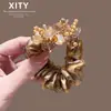 Goma para el pelo de flor de cristal romántica para primavera y verano, Sujetador de coleta de alta elasticidad a la moda, Cuerda versátil para moños, Elegante accesorio para el cabello para mujer