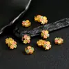 Prata 925 banhada a ouro corpo inteiro turmalina trevo de quatro folhas joias DIY estilo retro nova tendência nacional chinesa acessórios de joias de prata feitos à mão
