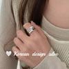Corea del Sur ins Anillo de Dedo de Estilo Frío y Frío Plata de Ley S925 Anillo de Edición Ancha en Inglés Nicho de Apertura Sentido Avanzado