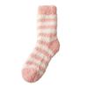 Calcetines de Terciopelo Coral para Mujer en Otoño e Invierno Calentadores de Pies Engrosados y Forrados de Felpa para Parejas Confinamiento del Sueño Hogar Calcetines de Piso Rayados para Hombre