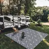 Esterilla Geométrica Minimalista Gris y Blanca para Patio, Esterilla Impermeable para Exteriores, Esterilla para Autocaravana y Camping, Esterilla de Playa, Esterilla de Picnic