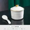 Tazón de cerámica impermeable para estofado de hotel con tapa estilo Palacio tazón para postre tazón superior para sopa vajilla superior olla para estofado tazón de golondrinas