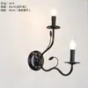 Lámpara de pared de vela retro, lámpara de pared candelabro de hierro forjado estilo campo americano, lámpara de mesita de noche estilo europeo para dormitorio, iluminación de pasillo o recibidor, adecuada para crear un ambiente acogedor en una casa de huéspedes