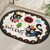 Felpudo de Puerta de Baño de Barro de Diatomeas de Dibujos Animados Alfombra de Secado Rápido Alfombrilla Absorbente para Suelo de Baño Alfombrilla Antideslizante para Baño