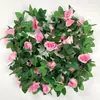 Enredadera de Rosas Artificiales Flor Artificial Enredadera Decoración para Cubrir Conductos de Aire Acondicionado en Sala de Estar Enredadera de Plástico para Techo