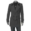 Comercio Exterior Nuevo Otoño e Invierno Hombres Estilo Coreano Abrigo de Moda Gabardina Paulette de Longitud Media Abrigo de Lana Cruzado