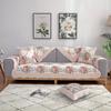 Almofada de Sofá de Algodão Lavado Estampada Pastoral Quatro Estações Estilo Coreano Simples Almofada de Sofá com Flores Pequenas Toalha de Braço