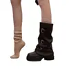 Botas Martin negras, sofisticadas, estilo británico, de suela gruesa, para mujer, nueva colección de primavera 2026, perfectas con vestidos, efecto adelgazante, botas versátiles de dos vías