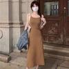 Vestido de Punto de Verano Francés Dopamina Platycodon Retro Temperamento Dulce y Salado de Gama Alta Adelgazante de Cintura para Mujer
