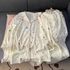 Pijama de algodón de manga larga con estampado de nubes y tinta estilo coreano para mujer, ropa de otoño para el hogar