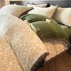 Juego de Cama Grueso de Cuatro Piezas de Terciopelo de Leche Tallado Estilo Francés para Invierno, Sábana y Funda de Edredón de Franela Floral Desgastada, Juego de Tres Piezas para Dormitorio