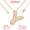 Moderna y Versátil Colgante de Alfabeto Inglés de 26 Letras con Microincrustaciones de Cobre Puro Cadena para Clavícula Suministro Directo Joyería de Collar para Mujer