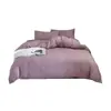 Atrapa la Fresa Estilo Ins Estilo Coreano Rojo Púrpura Cuadros Pequeños Todo Algodón Doble Capa Gasa Juego de Cuatro Piezas 1.8 Ajustado Ropa de Cama Pura de Algodón