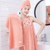 Conjunto de Falda de Baño de Cuatro Piezas al por Mayor, Gorro Secador de Cabello Espeso Absorbente de Agua, Toalla de Baño, Turbante Lindo, Falda de Baño Estilo Coreano para Mujer