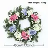 2026 Corona de Hortensia Artificial Corona de Flores Artificiales de Primavera Decoración para el Hogar en Vacaciones Fabricante Envío Transfronterizo Decoración Festiva
