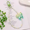 Nuevo Colgante Llavero Mariposa Degradado Acrílico, Lindo Accesorio de Cadena de Cuentas de Colores, Decoración para Funda de Auriculares