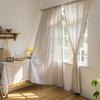 Comércio exterior venda quente americano simples preto e branco treliça impresso cortina imitação cânhamo sala de estar quarto varanda semi-sombreamento cortina acabada