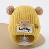 Gorro de bebé otoño e invierno, bonito y súper bonito, gorro de felpa tejido para bebés, niños y niñas, cálido y resistente al viento.