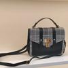 Texturizado das mulheres saco do mensageiro moda todos os jogos houndstooth bolsa xadrez tecido impresso saco pequeno saco