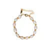 Pulsera de Perlas de Agua Dulce de Forma Irregular Barroca de Acero de Titanio para Mujer, Lujo Ligero, Joyería de Perlas Barrocas Elegante
