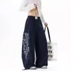Comercio Exterior Transfronterizo Casual Deportivo Americano Pantalones de Chándal Scimitar Otoño e Invierno Nuevos de Cintura Alta Casual Plátano Hoz Pantalones de Pierna Ancha