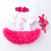 Traje de falda ha de algodón para niñas de verano 2024 0-2 años niñas pequeñas falda de malla fabricantes de ropa infantil en representación de