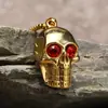Colgante de calavera de diamante punk retro para hombre, colgante personalizado dominante de cruz transfronteriza europea y americana, accesorios de cabeza de fantasma al por mayor