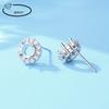 Pendientes de cobre chapados en oro con diseño original, soporte vacío, bricolaje, con incrustaciones de jade, material peligroso, pendientes de temperamento de moda con diamantes Hua Zi 925