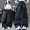 Calça de Primavera e Outono para Meninas Modelo 2026 Versão Estudante para Crianças Maiores, Calça Cargo Tendência e Fashion para Meninas