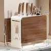 Estante de Almacenamiento para Cuchillos Cocina Multifuncional Encimera Cuchillos Palillos Cuchara Estante Integrado para Almacenamiento Hogar Organizador para Colocar Tabla de Cortar