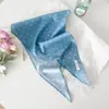 Bufanda de Cuello Artística Simple de Nuevo Estilo Primavera y Verano, Bufanda de Algodón Puro con Forma de Diamante, Bufanda de Seda con Lunares y Diamantes de Moda Francesa para Mujer