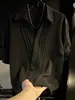 Moda de Verano Versátil Camisa de Manga Corta para Hombre Estilo Coreano Moderna Casual Fresca Gama Alta Manga Media Versátil Top Moderno